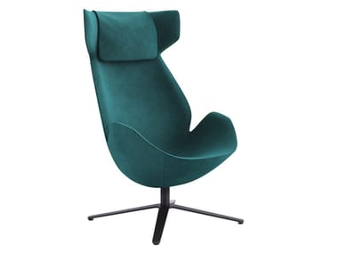 SHELTER - Armchair with 4-spoke base with headrest by Tacchini