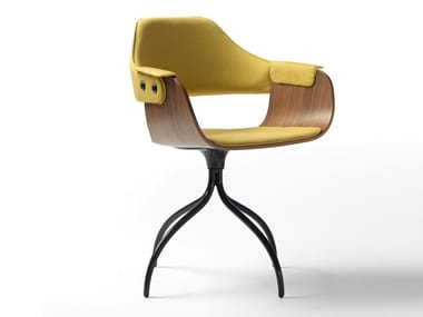 SHOWTIME - Swivel upholstered chair with armrests by BD Barcelona Design