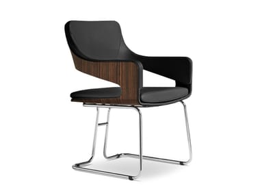 SILHOUETTE - Cantilever upholstered chair with armrests by I 4 Mariani