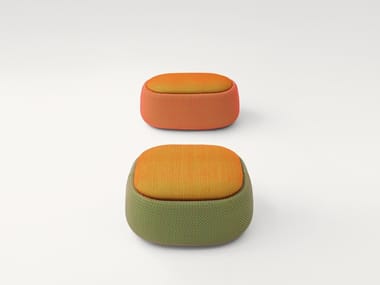 SMILE - Upholstered pouf with removable lining by Paola Lenti