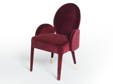 SOFIA - Velvet chair with armrests by Paolo Castelli