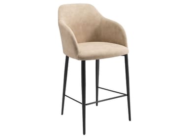 SOFIA - Upholstered fabric stool with armrests by Riflessi