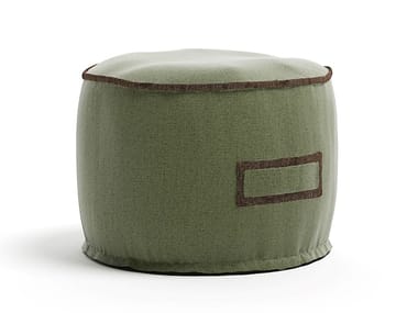 SOFT D60 - Round technical fabric garden pouf with removable cover by Atmosphera