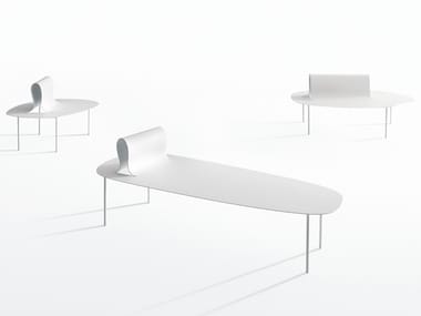 SOFTER THAN STEEL - Plate bench with back by Desalto