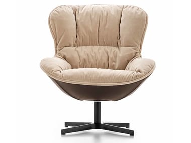 SOFTY - Swivel fabric armchair with 4-spoke base by Ditre Italia