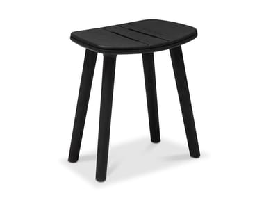 SOLID - Low teak stool by Manutti