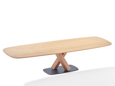 STAN - Rectangular oak dining table by Draenert