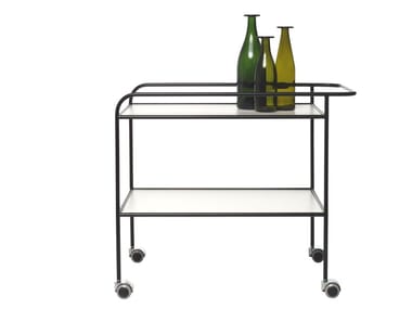 STEEL PIPE DRINK TROLLEY - Laminate food trolley by Cappellini