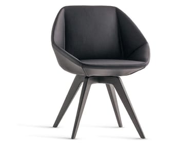 STONE - Upholstered leather chair by Bonaldo