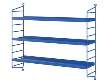 STRING® POCKET - Wall-mounted modular steel shelving unit by String Furniture