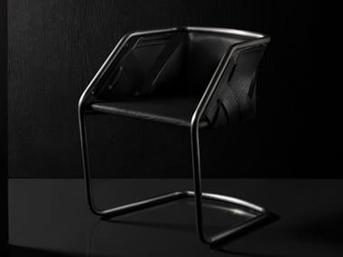 STRIP - Chair with metal frame and leather cover by Henge