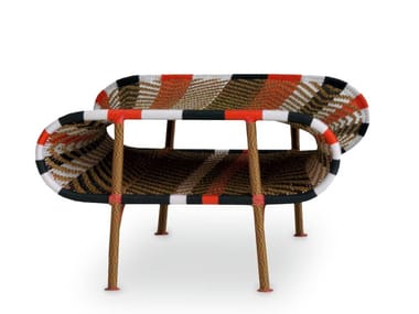 SUNNY - Polyethylene threads handwoven footstool by Moroso