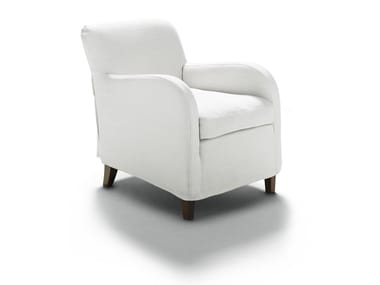 SUSANNA - Fabric armchair with removable cover with armrests by DE PADOVA