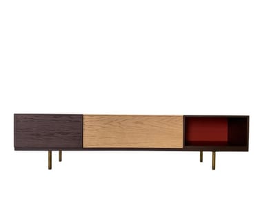 SWING - Low wooden TV cabinet by Morelato