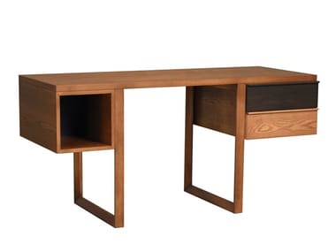 SWING - Rectangular wooden writing desk with drawers by Morelato