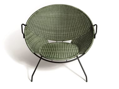 T.54 OUTDOOR - Woven wicker garden armchair by DE PADOVA