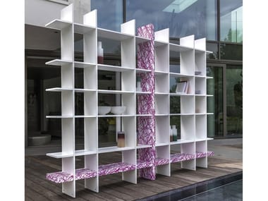 TAKEBOOK - Open sectional laminate bookcase by De Rosso