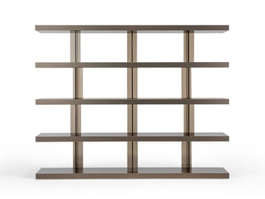 TANGO T - Open modular wood and glass bookcase by Reflex