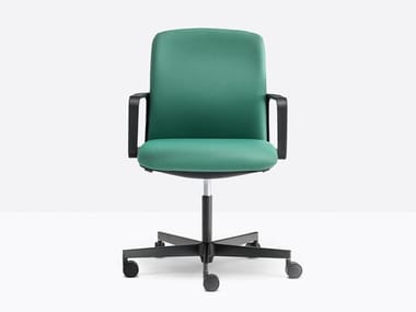 TEMPS LOW BACK 3766 - Height-adjustable fabric office chair with castors by Pedrali