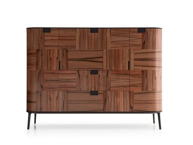 TESAURUS - Wooden highboard with drawers by Maxalto