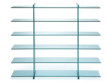 TESO - Open float glass bookcase by FontanaArte