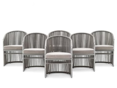 TIBIDABO - Easy chair with synthetic fiber weaving by Varaschin