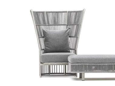 TIBIDABO - High-back armchair with synthetic fiber weaving by Varaschin
