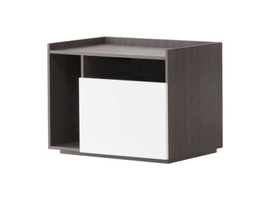 TIP - Square oak bedside table with drawers by Lema
