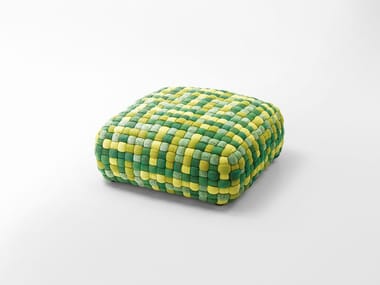 TOBIT - Synthetic fibre garden pouf with removable cover by Paola Lenti