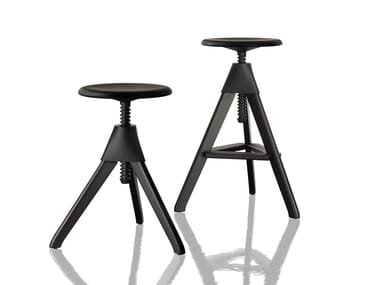 TOM AND JERRY ? THE WILD BUNCH - Height-adjustable beech stool by Magis