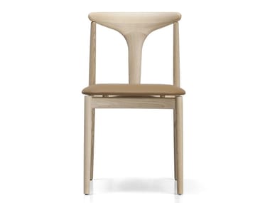 TONBO - Wooden chair with integrated cushion by Kristalia