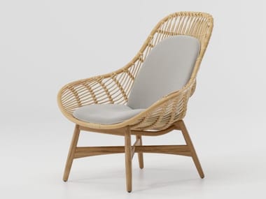 TOU - Rattan garden armchair with armrests by Kettal