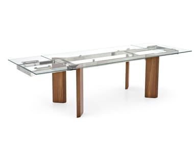 TOWER WOOD - Extending rectangular table by Calligaris