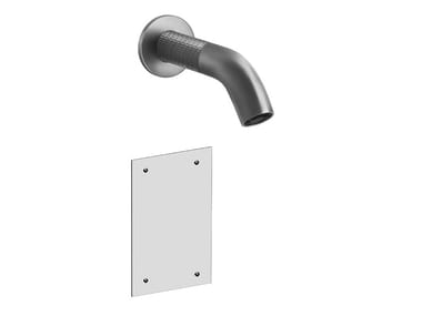 MECCANICA - Wall-mounted electronic stainless steel washbasin tap by Gessi