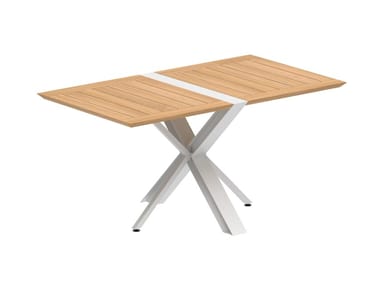 TRAVERSE - Folding rectangular teak garden table by Royal Botania