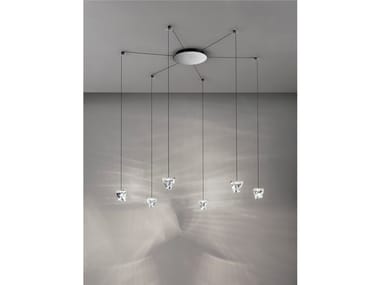 TRIPLA 6 SPOTS - LED crystal pendant lamp by Fabbian