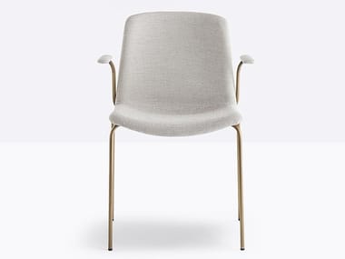 TWEET 895/2 - Upholstered chair with armrests by Pedrali