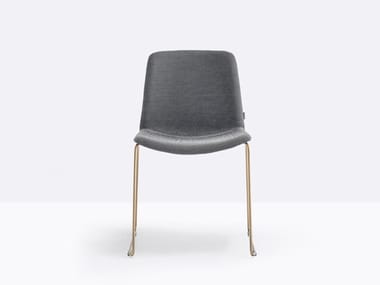 TWEET 897/2 - Sled base upholstered stackable chair by Pedrali