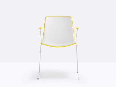 TWEET 898 - Sled base stackable polypropylene chair by Pedrali