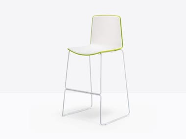 TWEET 899 - Stackable sled base polypropylene stool by Pedrali