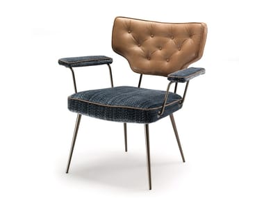 TWIGGY - Upholstered chair with armrests by Arketipo