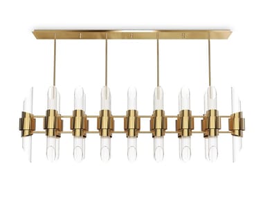 TYCHO RECTANGULAR - Brass pendant lamp by Luxxu