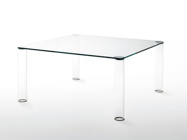 PIPELINE - Square crystal table by Glas Italia