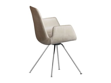 STEP UPHOLSTERED - Upholstered chair with armrests by Tonon