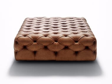 POUF CAPITONN? - Tufted leather pouf by DE PADOVA