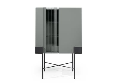 VALLEY - Wood and glass highboard with doors by Cantori