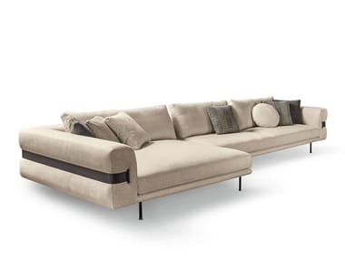 VALLEY - Modular fabric sofa with chaise longue by Cantori