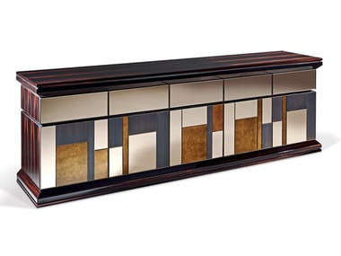 VENDOME - Ebony sideboard with doors with drawers by Sicis