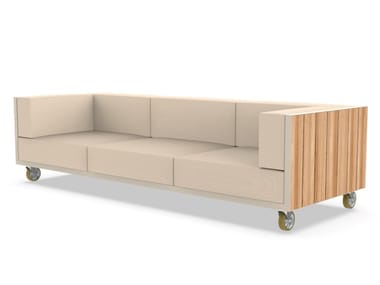 VINEYARD - Aluminium and wood garden sofa with castors by Vondom