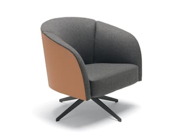 VIOLETTA - Swivel fabric armchair with armrests by Misuraemme